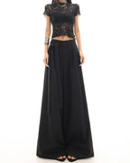♥TUCKED WIDE LEG TIE PANTS