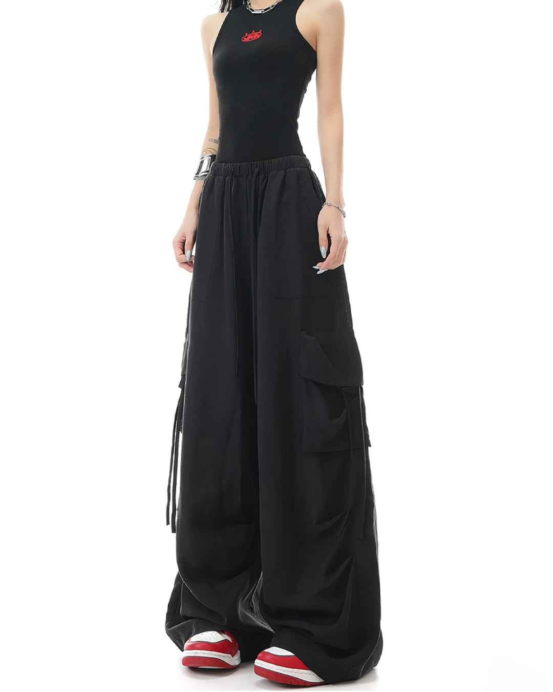 ♥DRAPED WIDE CARGO PANTS