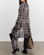 ♥SHEER RUFFLE CASCADE LONG SHIRT