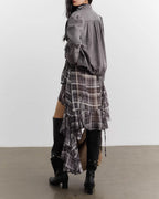 ♥SHEER RUFFLE CASCADE LONG SHIRT