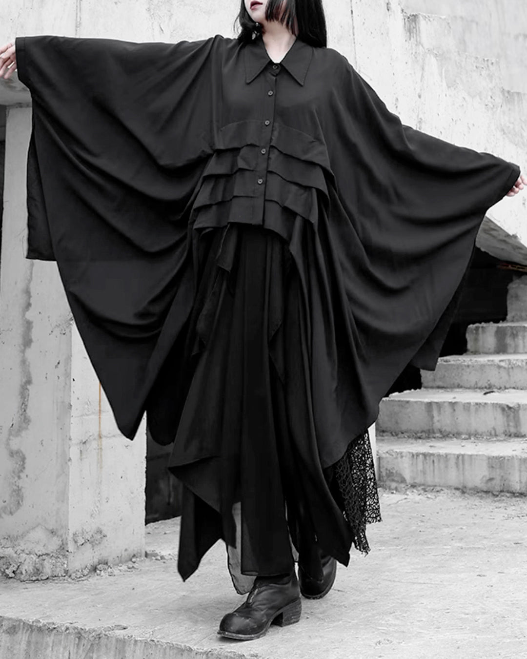 ♥MIDNIGHT WING CAPE SHIRT