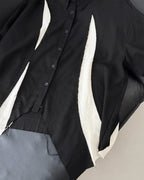 ♥RAW EDGE DRAPE PANEL SHIRT