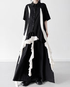 ♥RAW EDGE DRAPE PANEL SHIRT