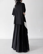 ♥RAW EDGE DRAPE PANEL SHIRT