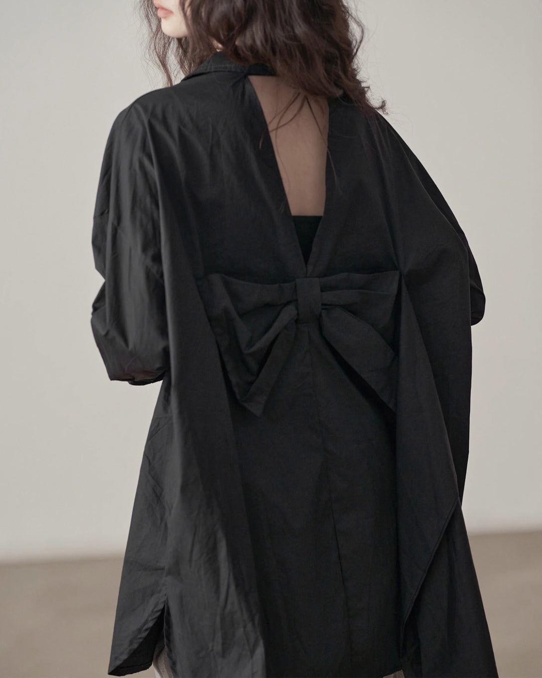 ♥BACK RIBBON OVERSIZED SHIRT