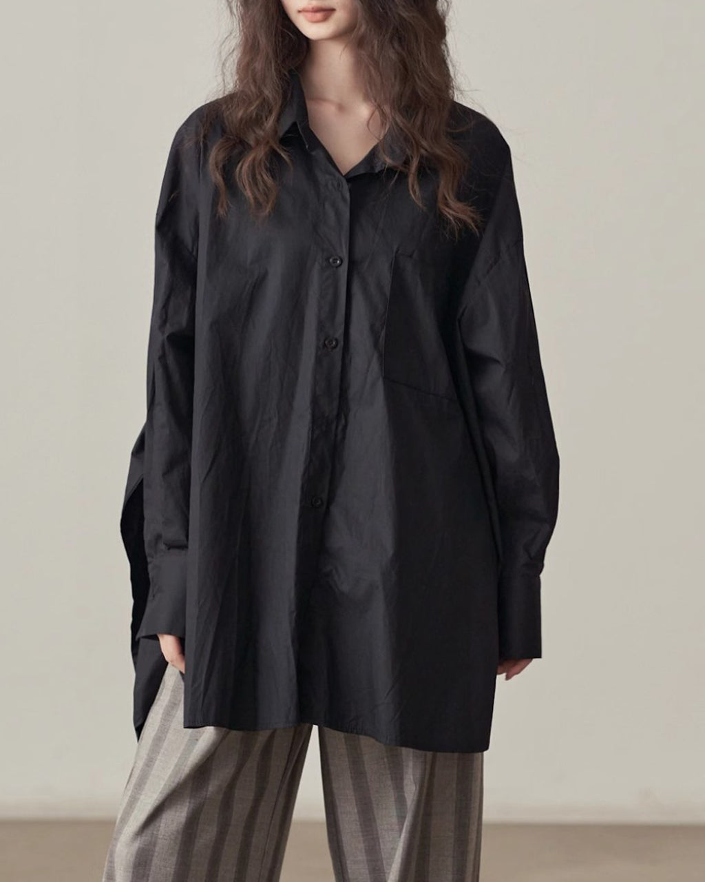 ♥BACK RIBBON OVERSIZED SHIRT