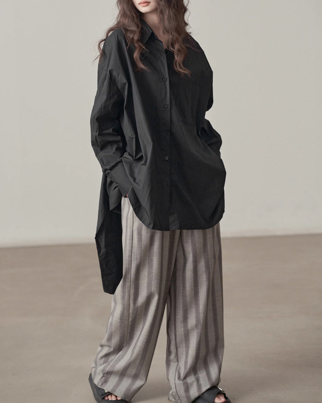 ♥BACK RIBBON OVERSIZED SHIRT