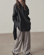 ♥BACK RIBBON OVERSIZED SHIRT
