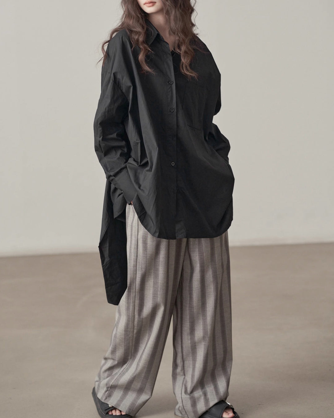 ♥BACK RIBBON OVERSIZED SHIRT