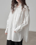 ♥BACK RIBBON OVERSIZED SHIRT