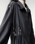 ♥CURVED LACE PANEL LONG SHIRT