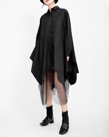 ♥SHEER LAYER FLARE SHIRT