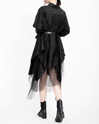 ♥SHEER LAYER FLARE SHIRT