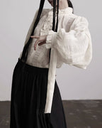 ♥VINTAGE RUFFLE FRONT BLOUSE