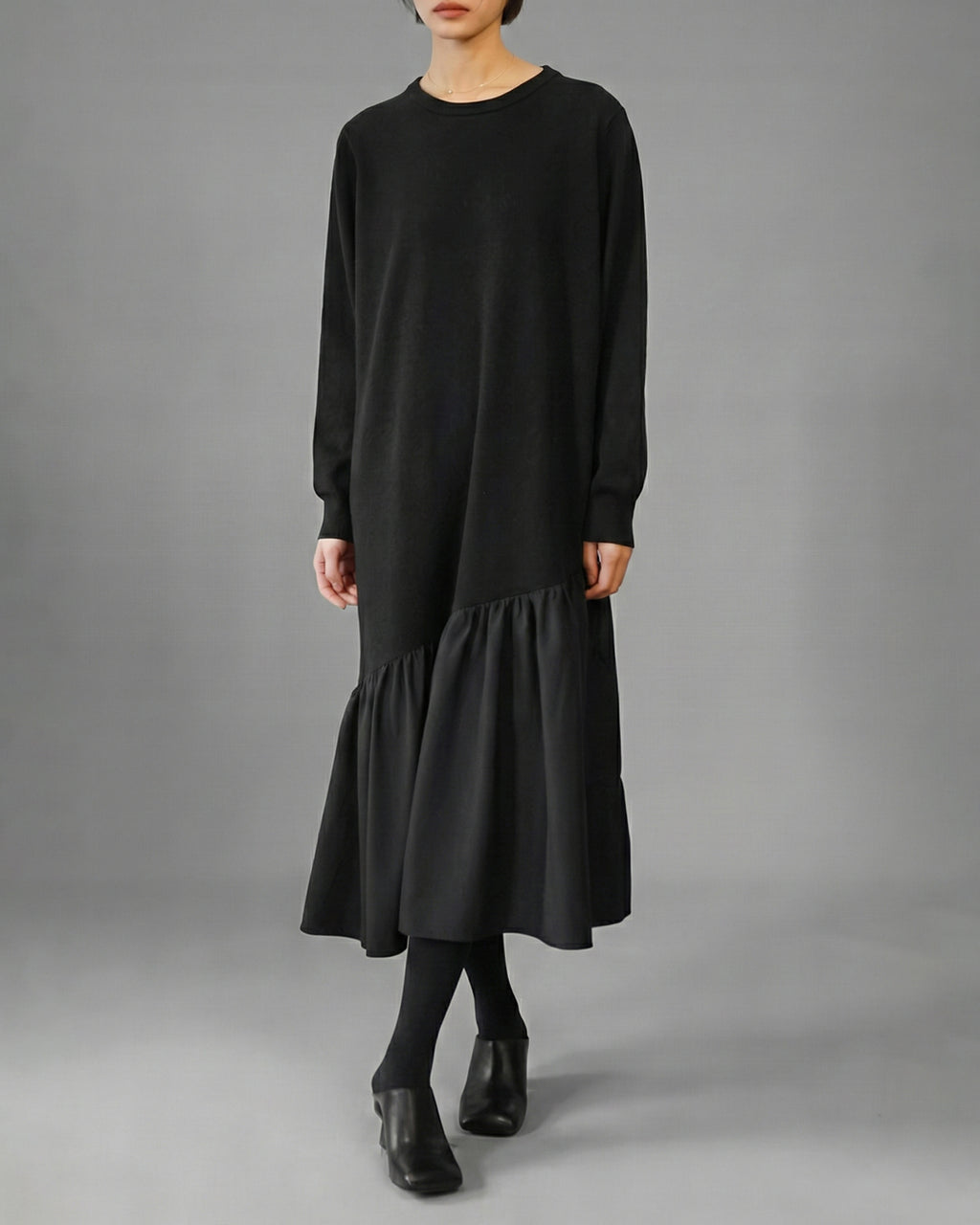 ♥SPHERE HEEL SQUARE LEATHER MULE