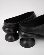 ♥SPHERE HEEL SQUARE LEATHER MULE