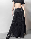 ♥LACE-UP CORSET MAXI SKIRT