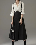 ♥SUSPENDER HIGH-WAIST FLARE SKIRT