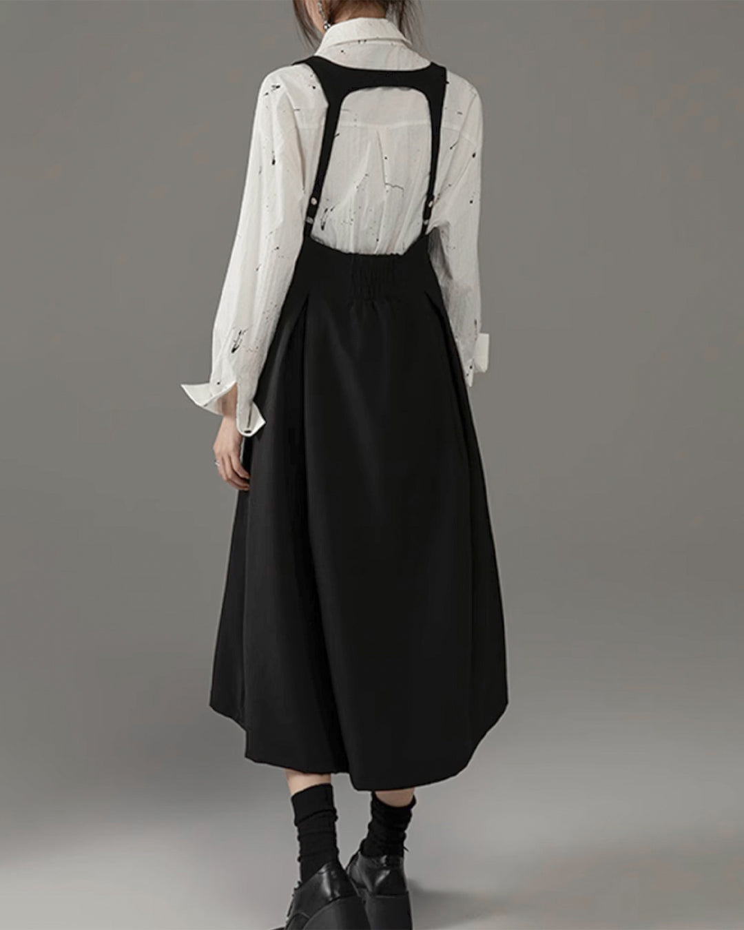 ♥SUSPENDER HIGH-WAIST FLARE SKIRT
