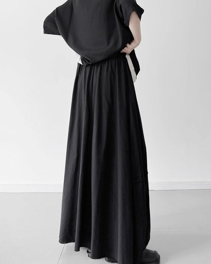 ♥RAW EDGE STRIP SKIRT