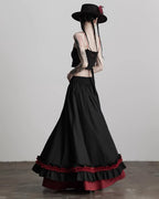 ♥CONTRAST COLOR LAYERED SKIRT