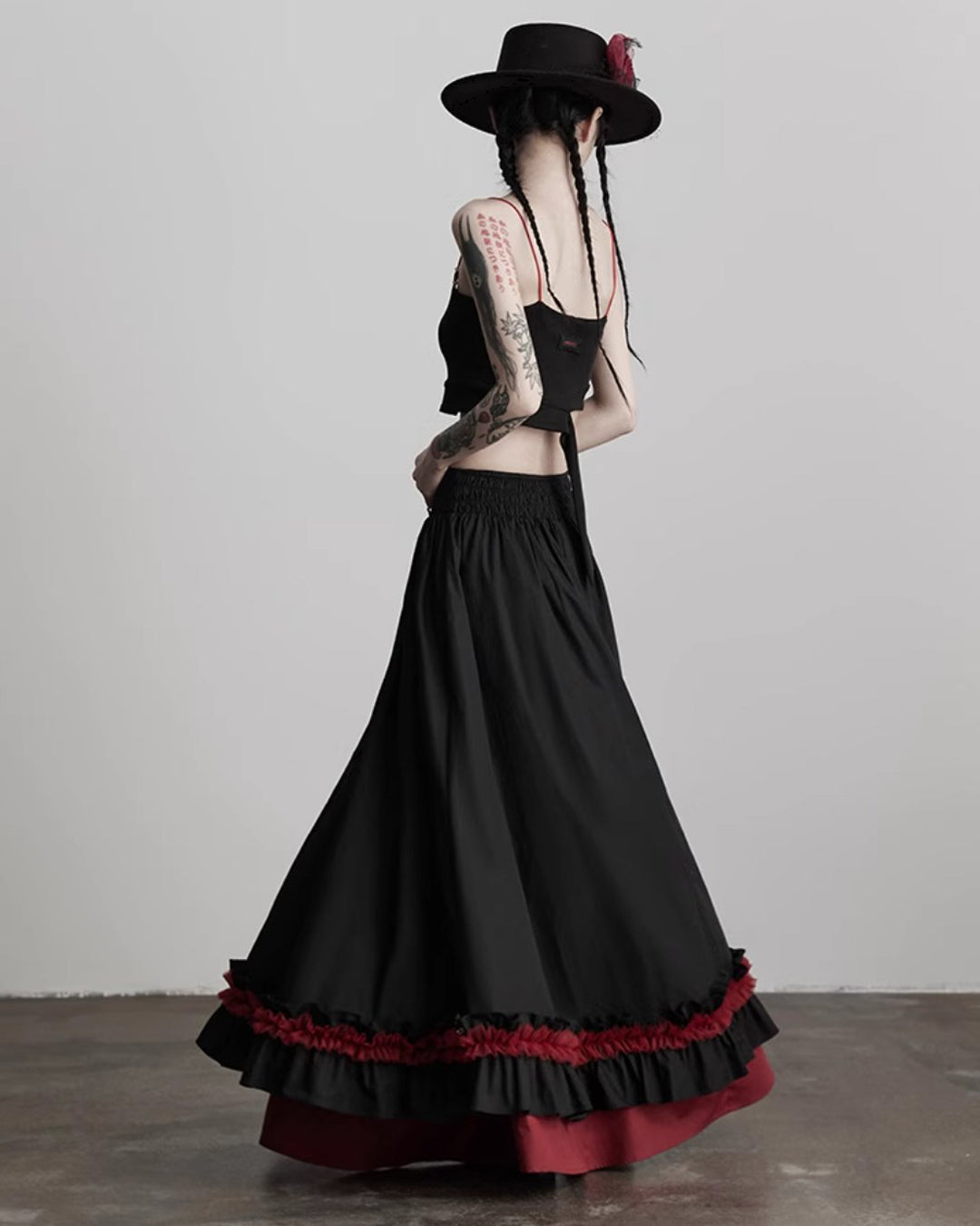 ♥CONTRAST COLOR LAYERED SKIRT