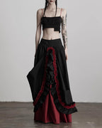 ♥CONTRAST COLOR LAYERED SKIRT