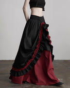 ♥CONTRAST COLOR LAYERED SKIRT