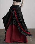 ♥CONTRAST COLOR LAYERED SKIRT