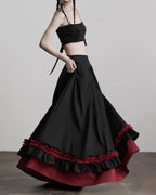 ♥CONTRAST COLOR LAYERED SKIRT