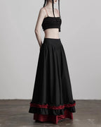 ♥CONTRAST COLOR LAYERED SKIRT
