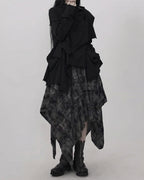 ♥IRREGULAR HEM LAYERED GRUNGE SKIRT