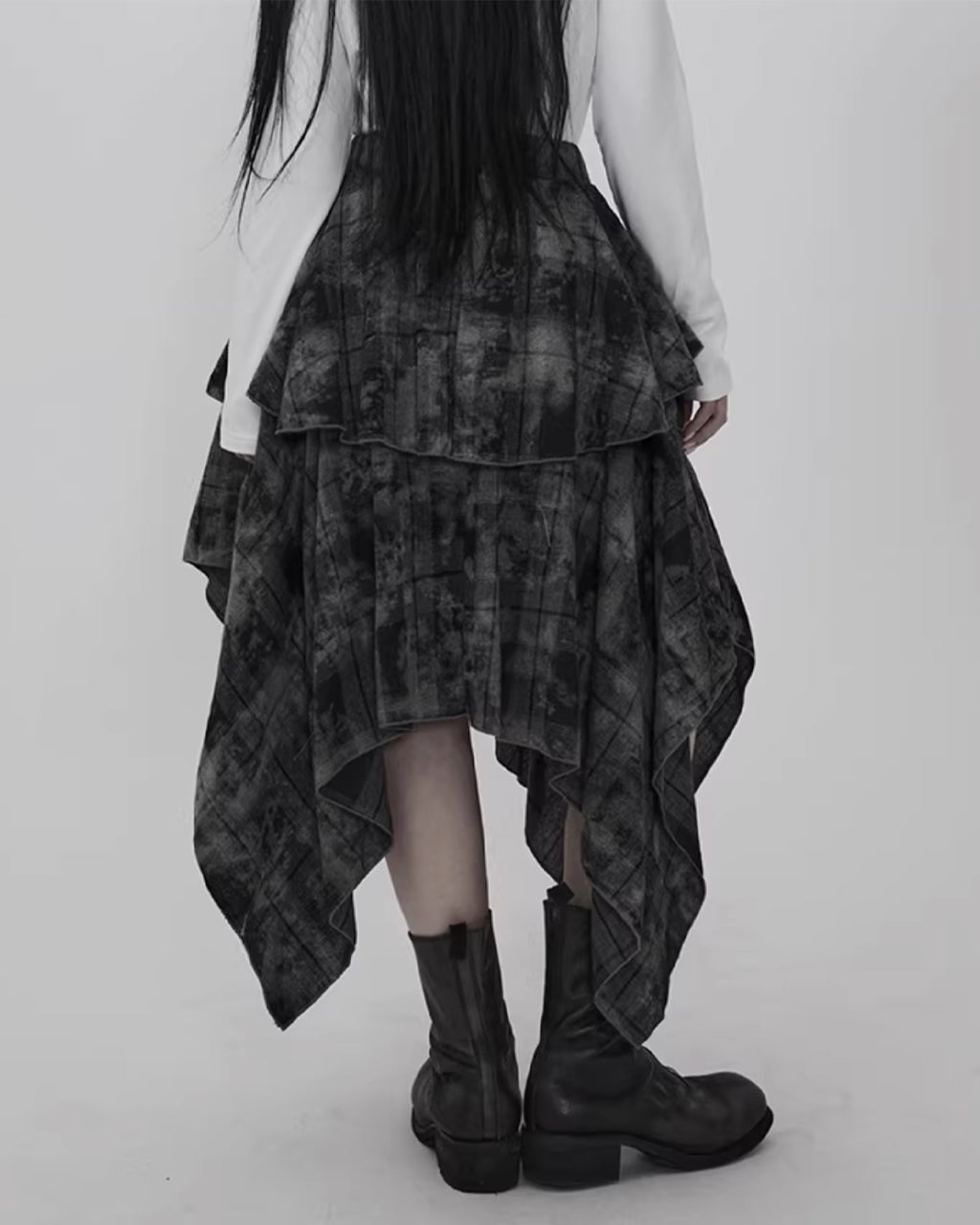 ♥IRREGULAR HEM LAYERED GRUNGE SKIRT