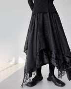 ♥ASYMMETRIC MULTI TEXTURE LAYERED SKIRT