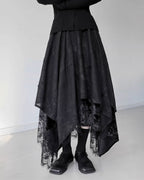 ♥ASYMMETRIC MULTI TEXTURE LAYERED SKIRT