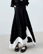 ♥BICOLOR IRREGULAR HEM SKIRT