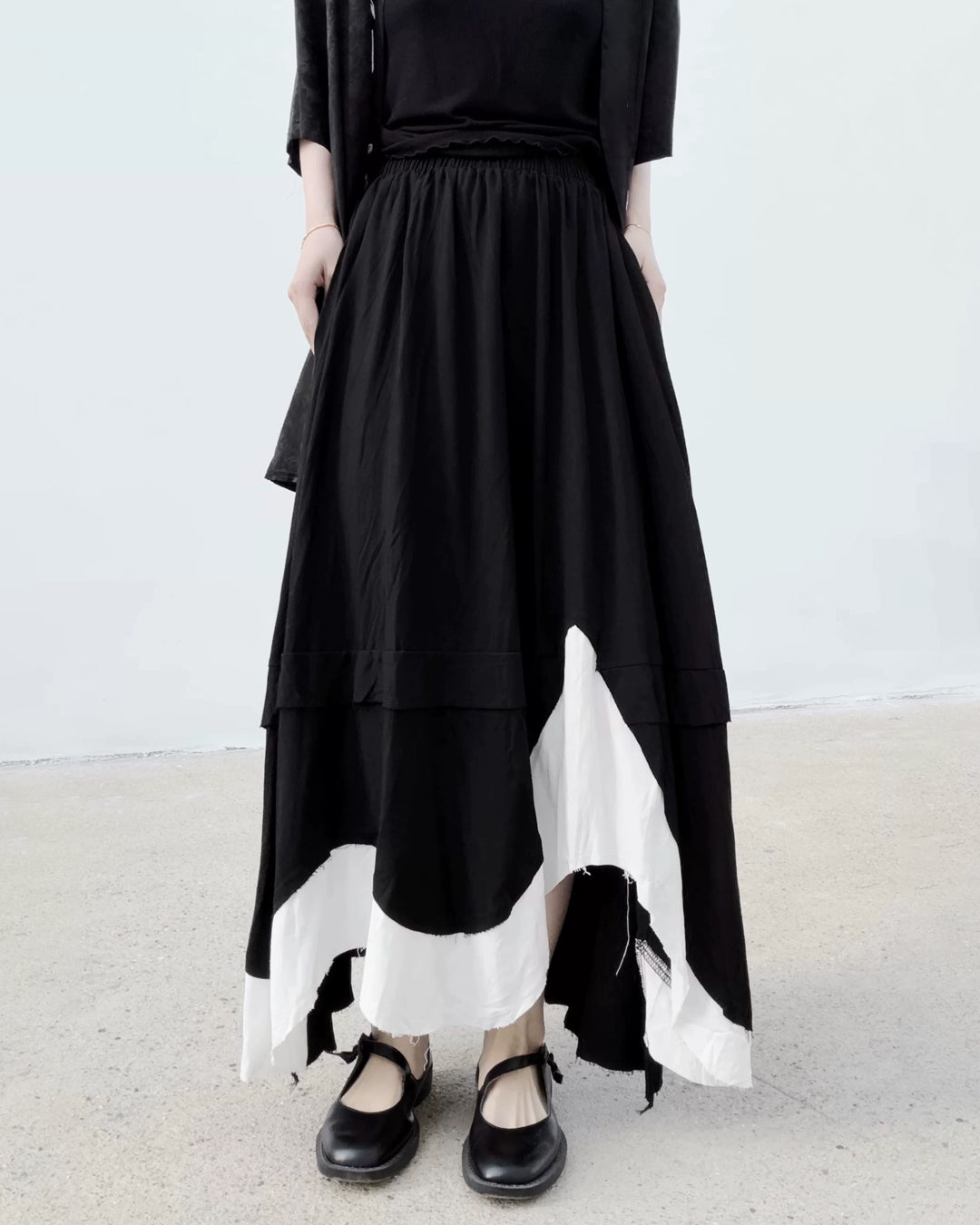 ♥BICOLOR IRREGULAR HEM SKIRT