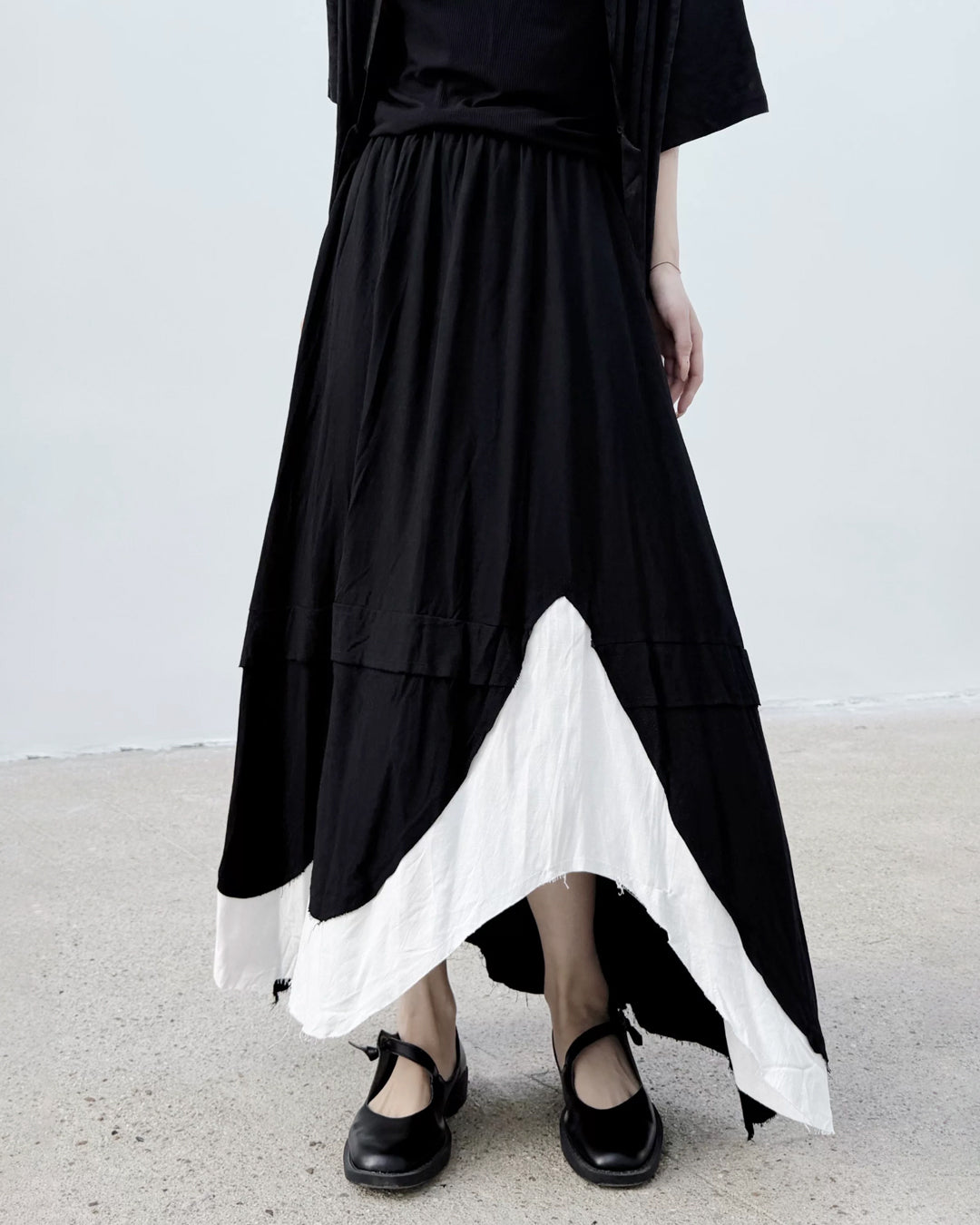 ♥BICOLOR IRREGULAR HEM SKIRT