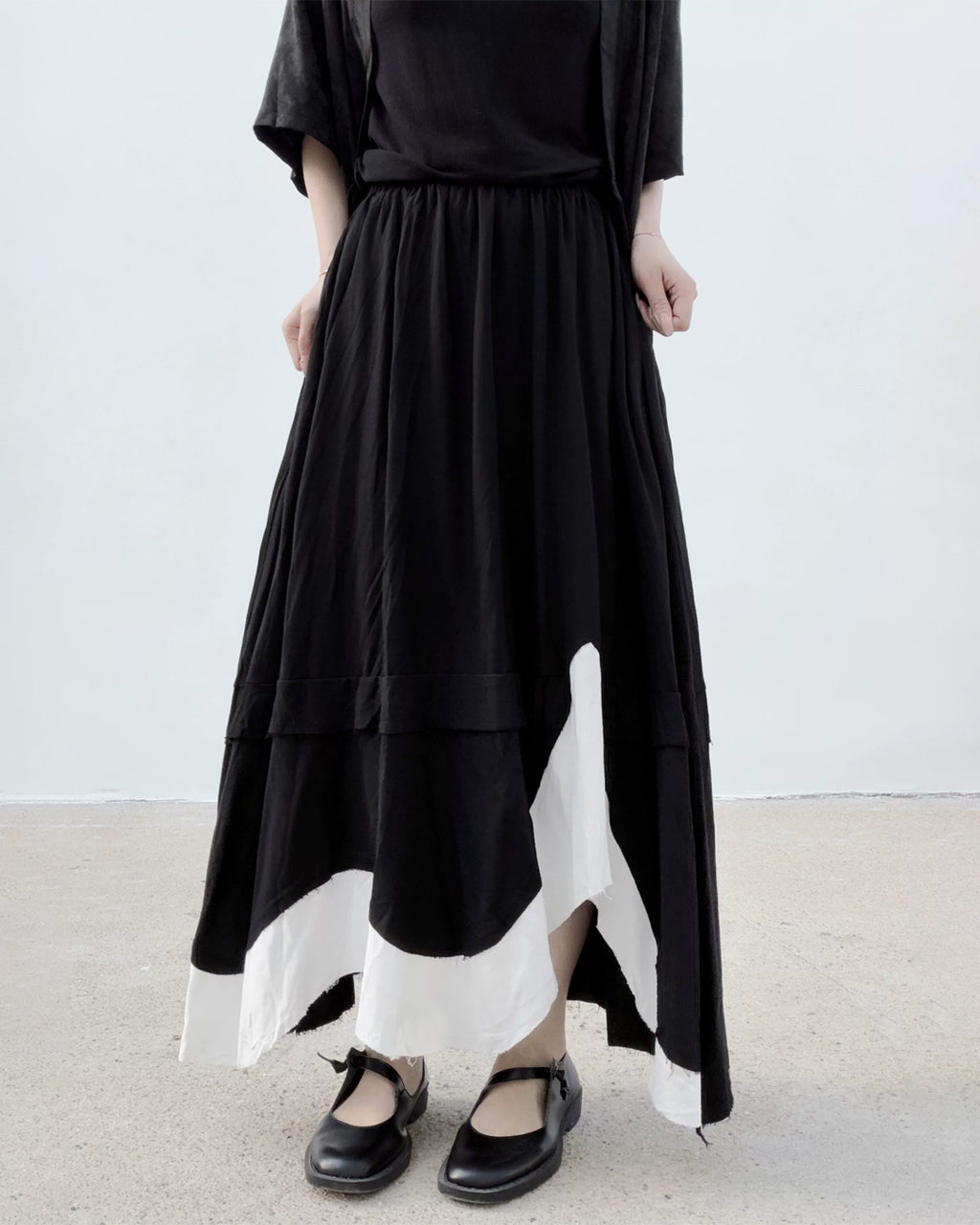 ♥BICOLOR IRREGULAR HEM SKIRT