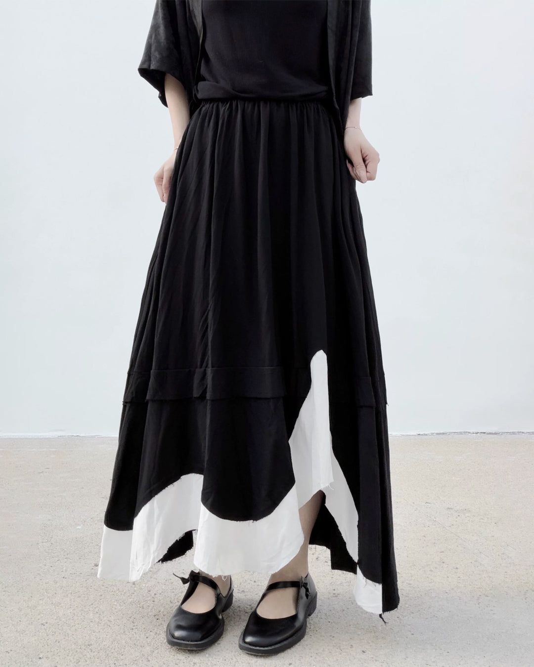 ♥BICOLOR IRREGULAR HEM SKIRT