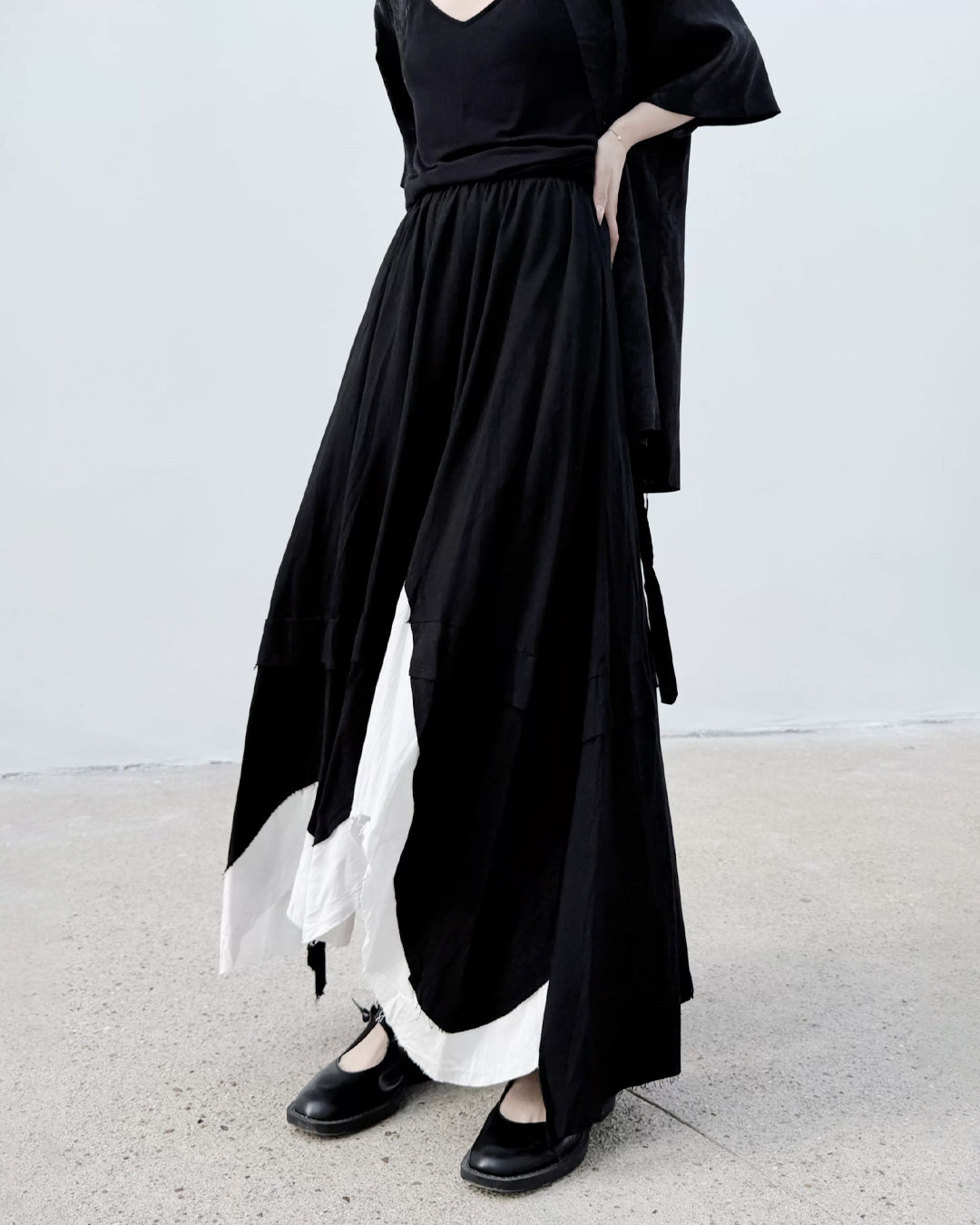 ♥BICOLOR IRREGULAR HEM SKIRT
