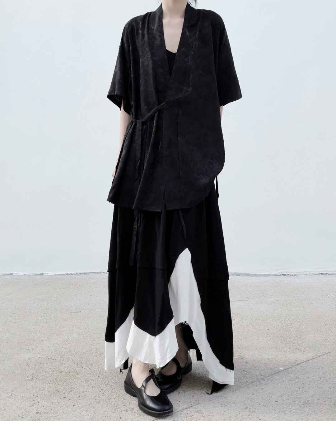 ♥BICOLOR IRREGULAR HEM SKIRT