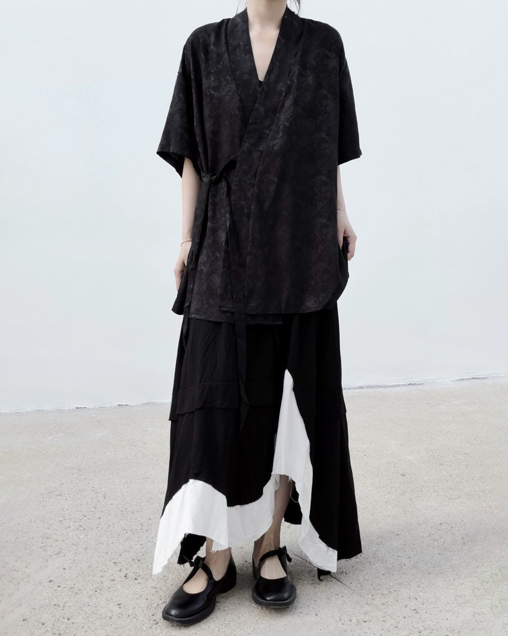 ♥BICOLOR IRREGULAR HEM SKIRT