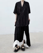 ♥BICOLOR IRREGULAR HEM SKIRT