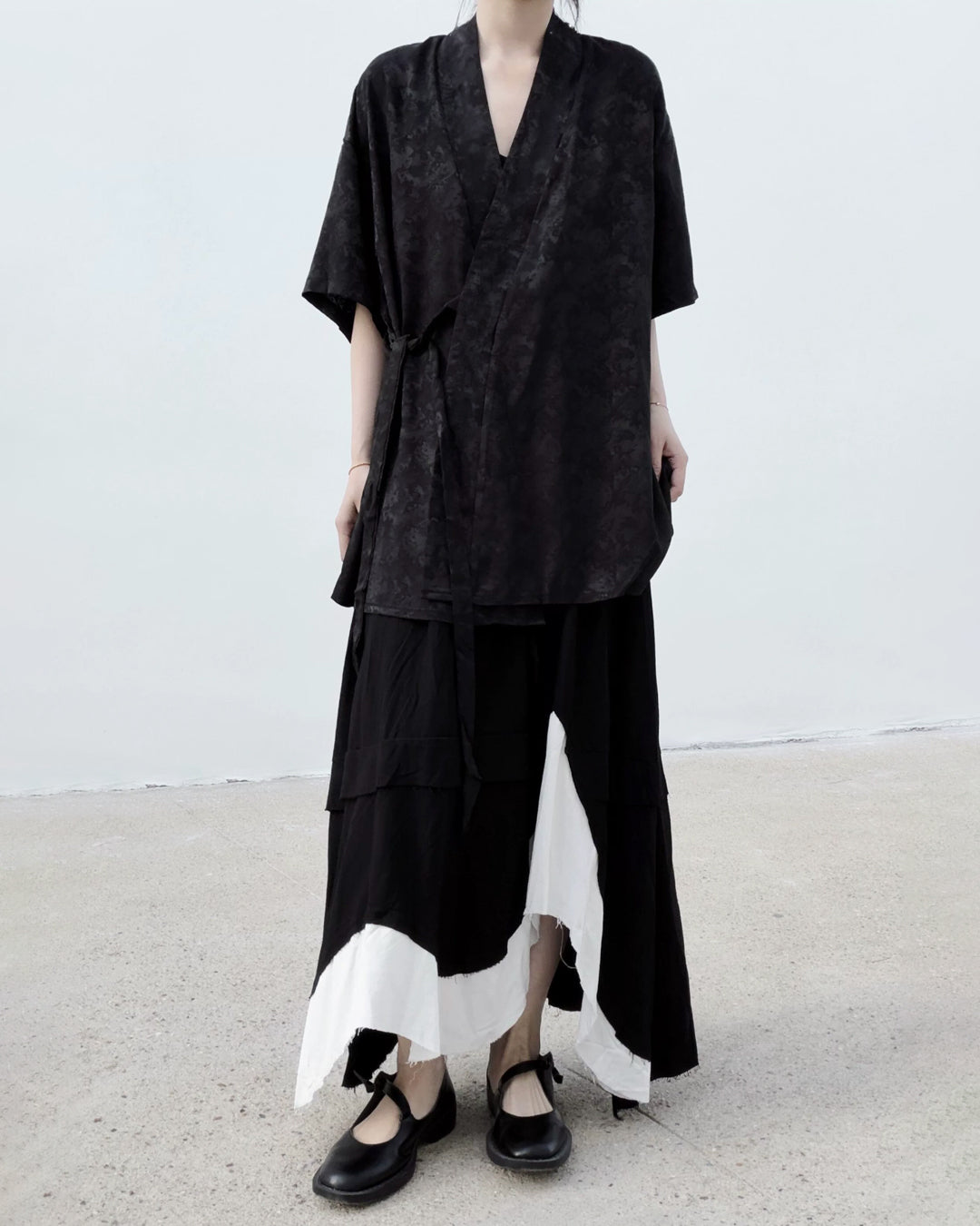 ♥BICOLOR IRREGULAR HEM SKIRT