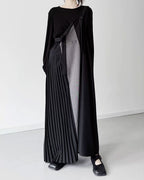 ♥TWO-TONE PLEATED SUSPENDER DRESS