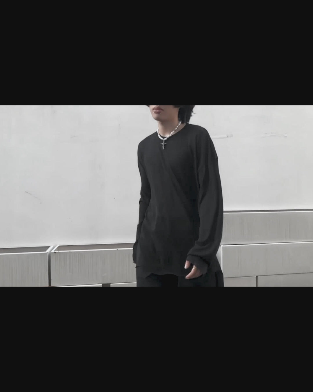 ♤♥LIGHT KNIT OVERSIZED LONG SLEEVE – Black Gravity