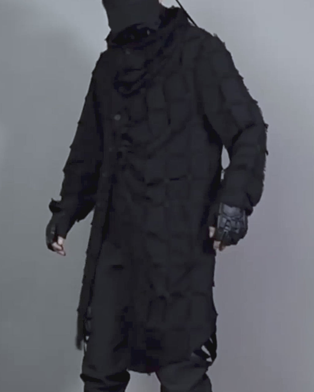 ♠STRIPE LATTICE FRINGE COAT