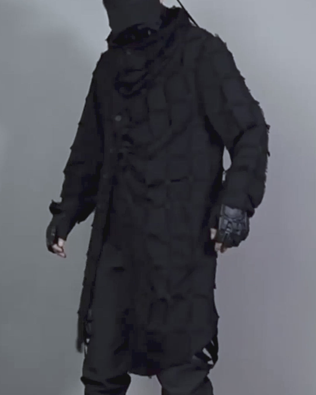 ♠STRIPE LATTICE FRINGE COAT