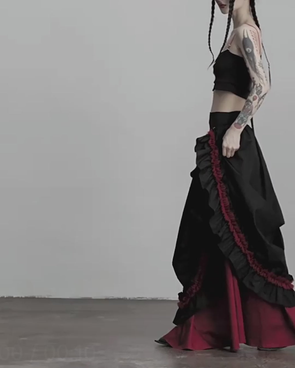 ♥CONTRAST COLOR LAYERED SKIRT